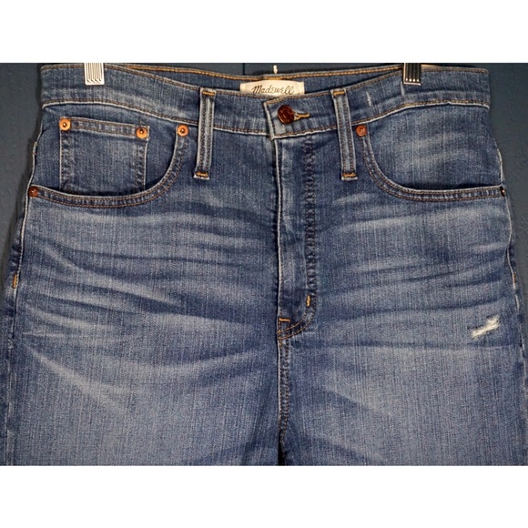 Madewell Classic Straight Distressed Jeans New 30 - Picture 5 of 12
